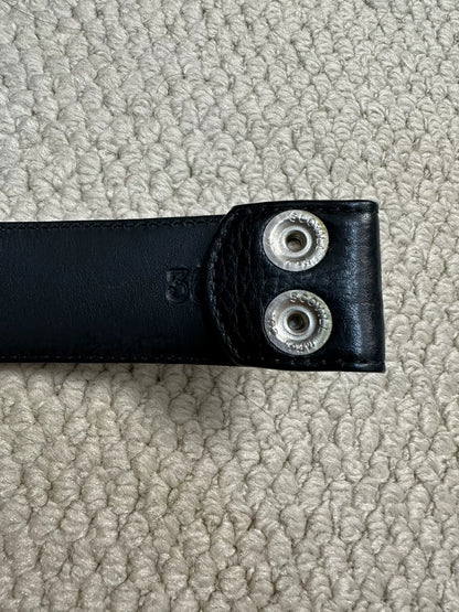 Chrome Hearts Classic Black Leather Belt 36