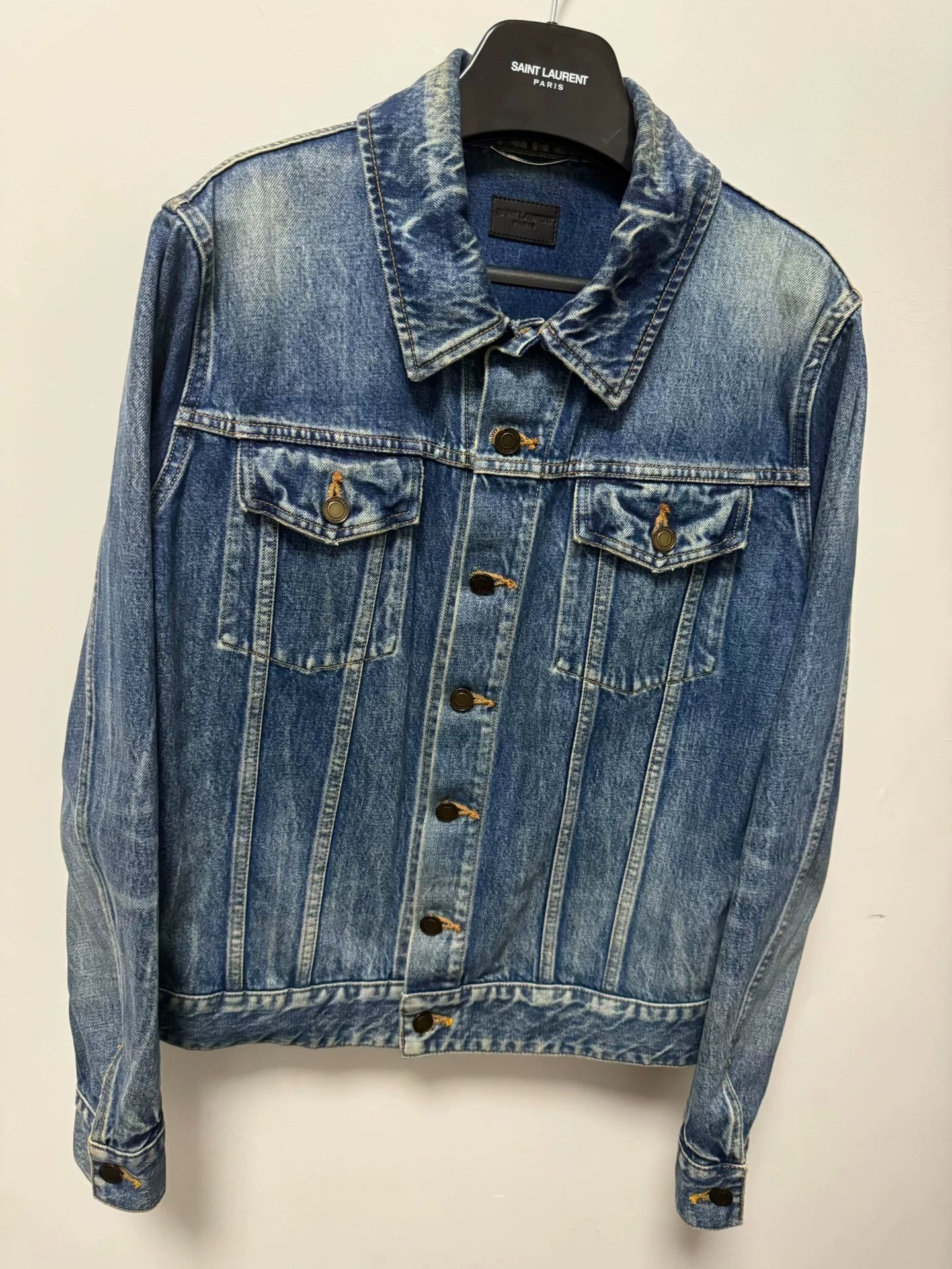 Saint Laurent Blue Flamingo Denim Jacket