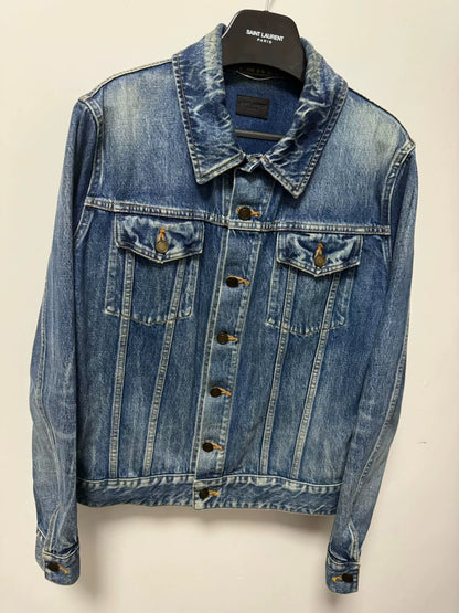 Saint Laurent Blue Flamingo Denim Jacket