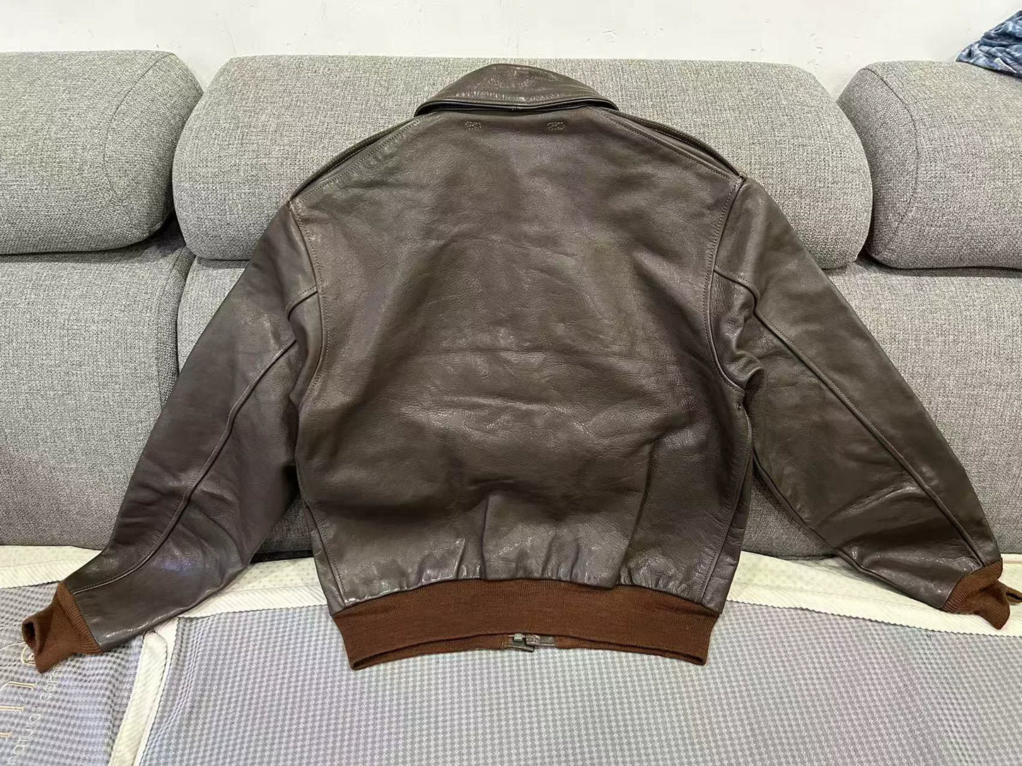 vintage brown leather flight jacket A2