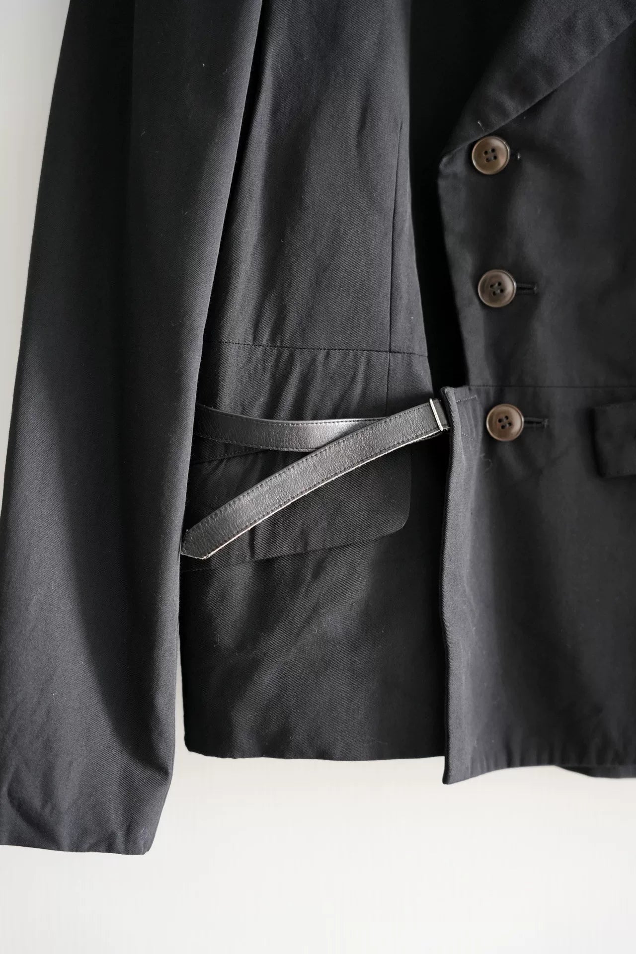 yohji yamamoto black double-breasted blazer