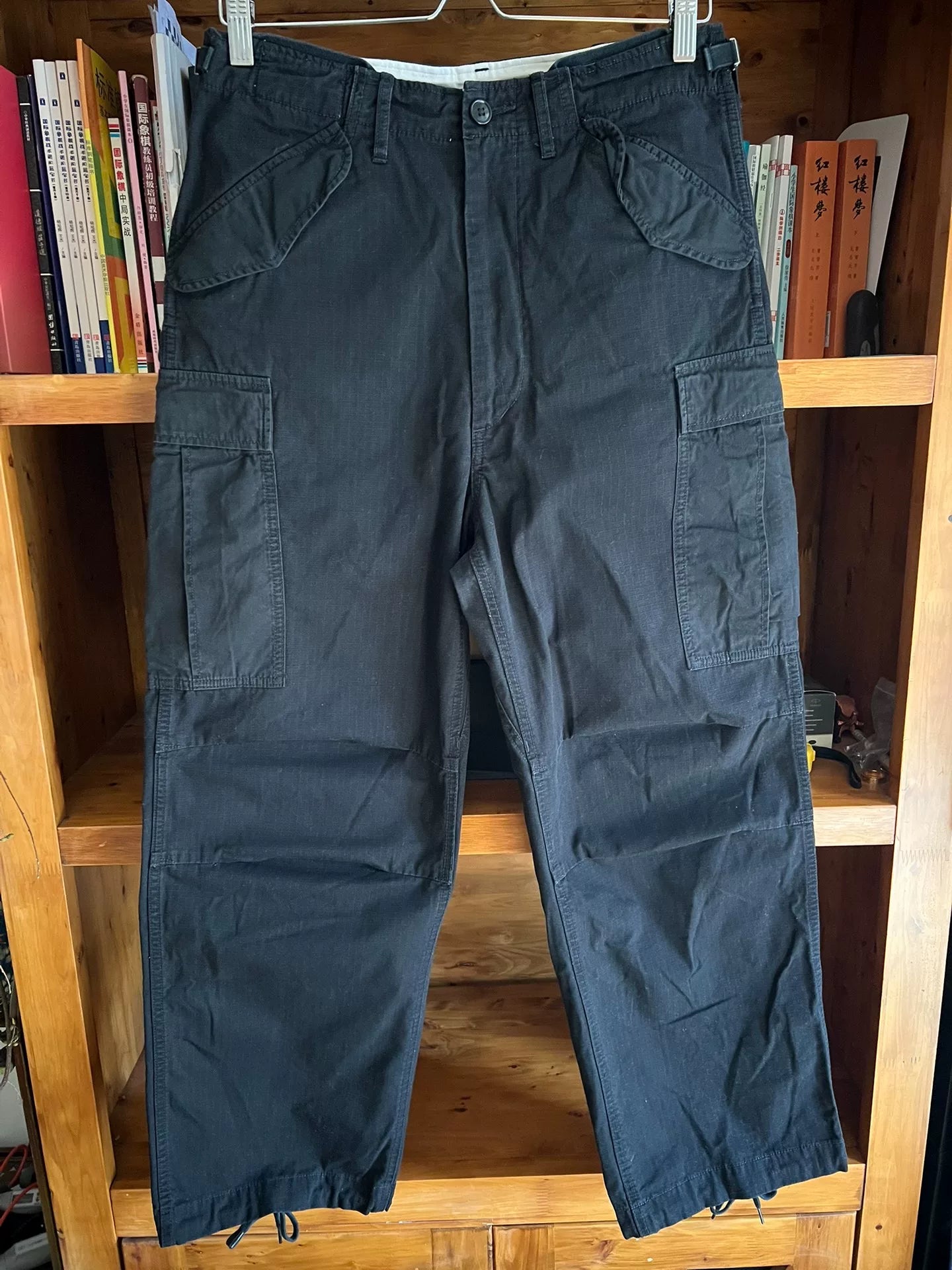black military cargo pants with great details