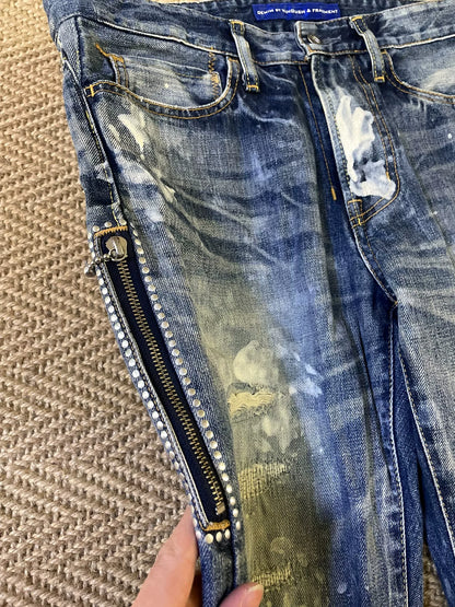Vanquish & Fragment Splatter Distressed Jeans