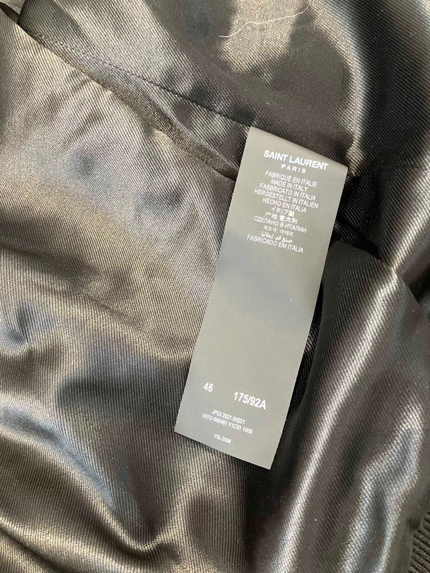 Saint Laurent Teddy Black Bomber Jacket