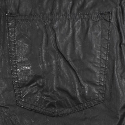 rick owens black waxed denim pants
