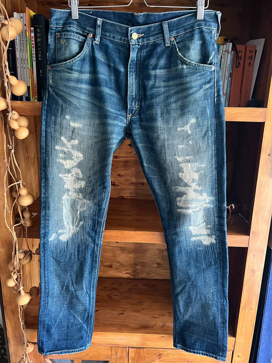 RRL Double RL Distressed Denim Jeans