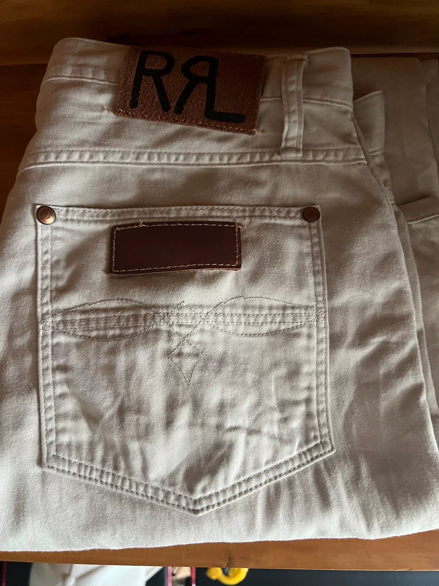 RRL Double RL Light Beige Denim Pants