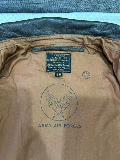 vintage brown leather flight jacket A2