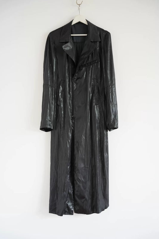 Yohji Yamamoto Black Lightweight Moto Coat