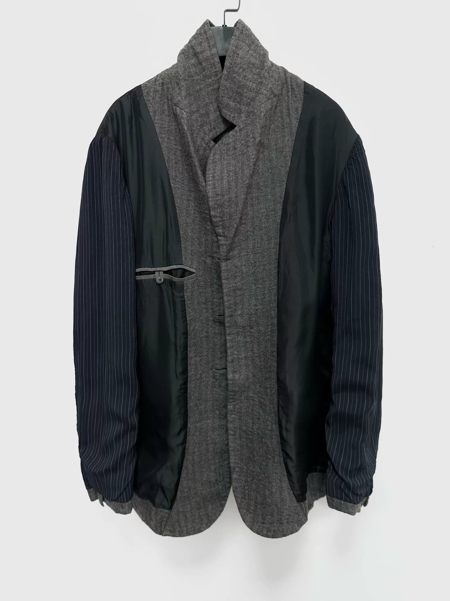 wool blend oversized gray jacket