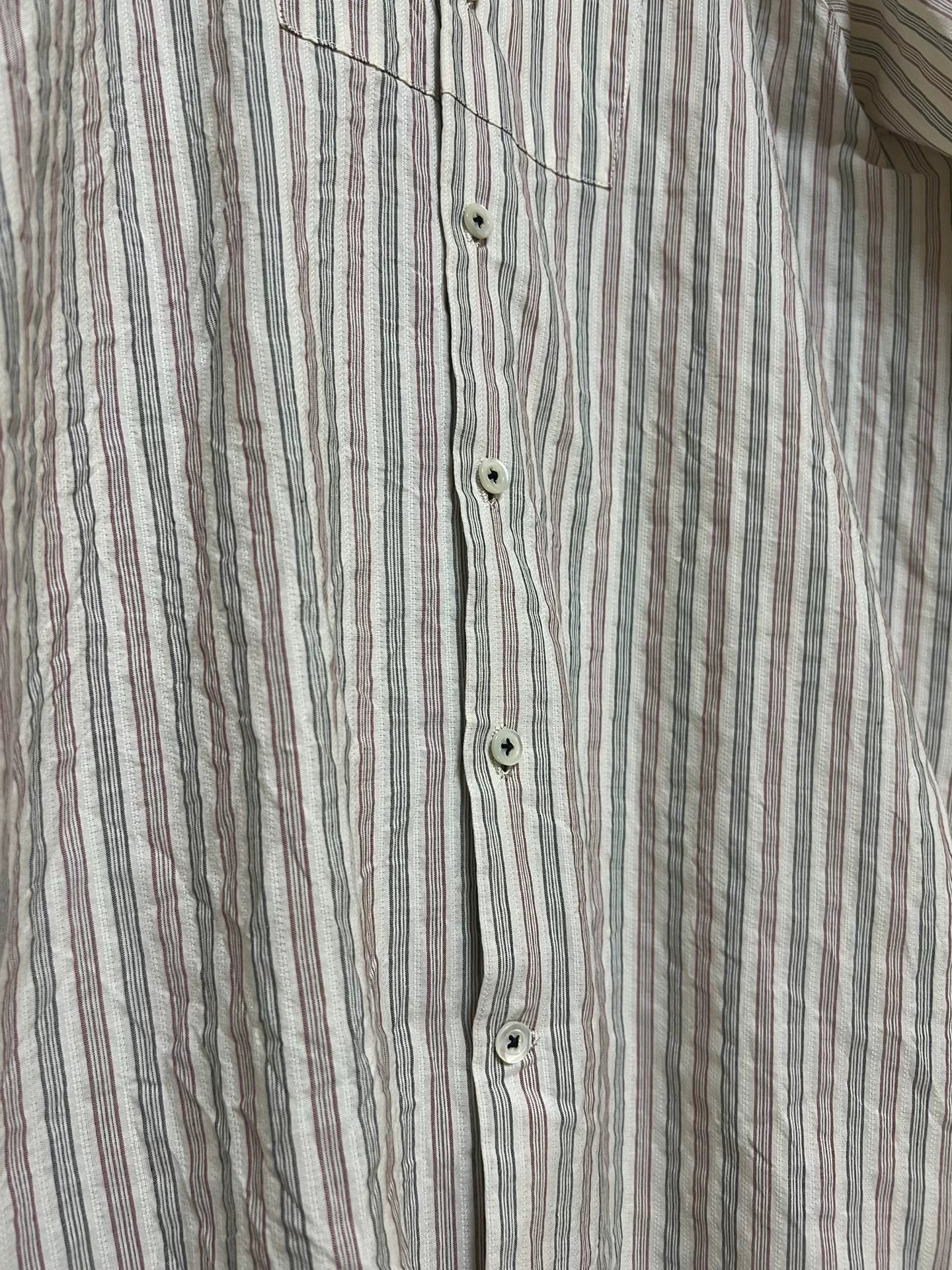 Geoffrey B.Small Red White Blue Striped Shirt