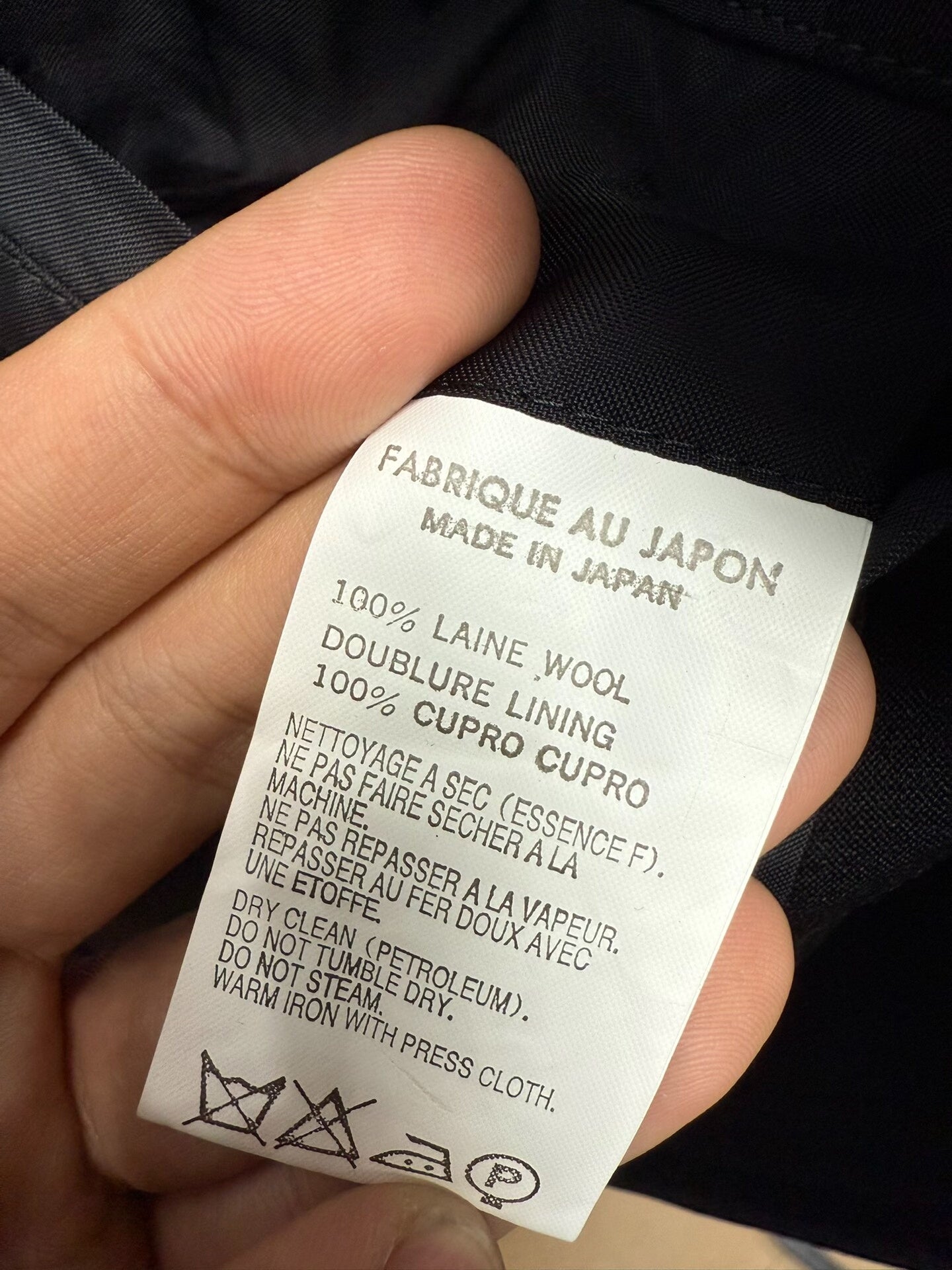 yohji yamamoto black duffle coat with horn buttons