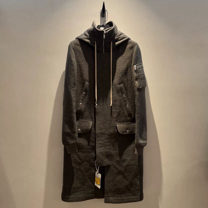 rick owens cashmere bomber coat in gray