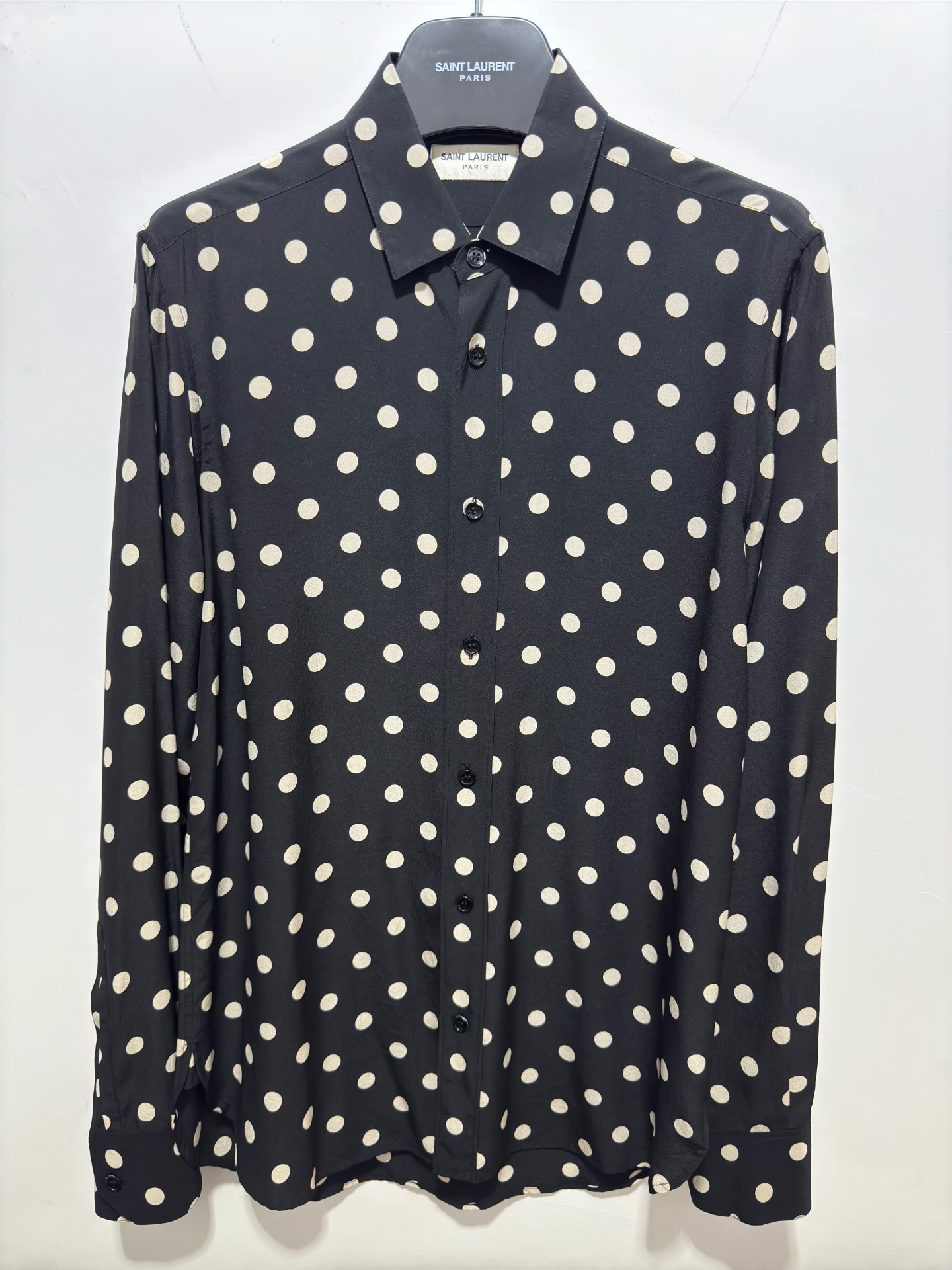 Saint Laurent 15FW Polka Dot Silk Shirt