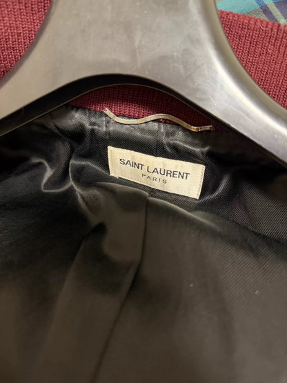 Saint Laurent Maroon Varsity Jacket