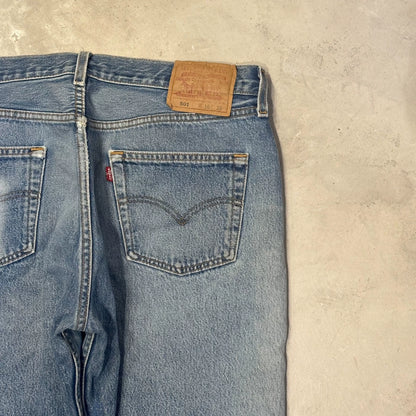 American Levi's 501 Distressed Patched Blue