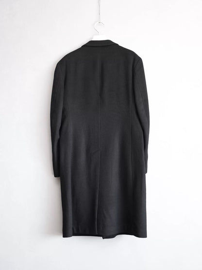 yohji yamamoto wool coat with notch collar