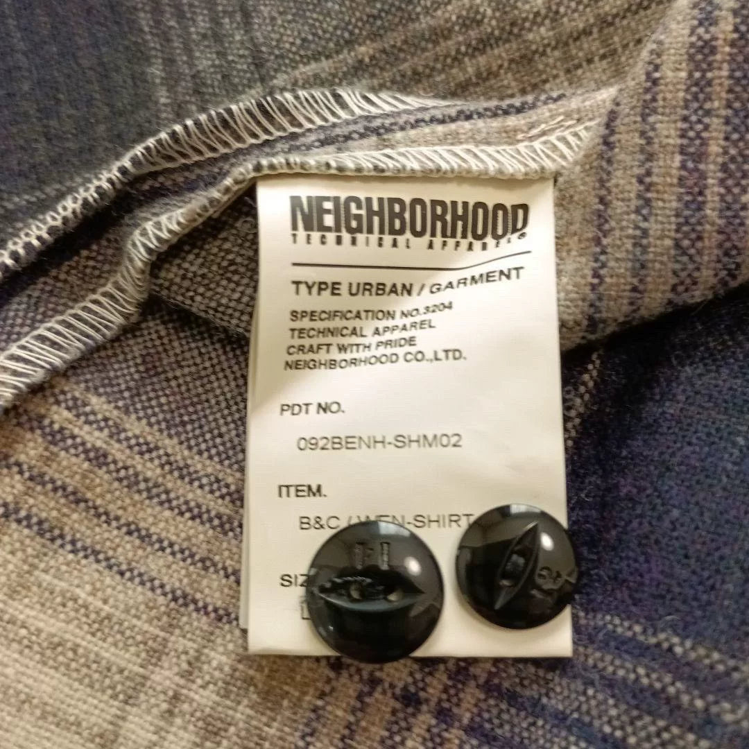 neighborhood 092BENH-SHM02 Wool Plaid Shirt