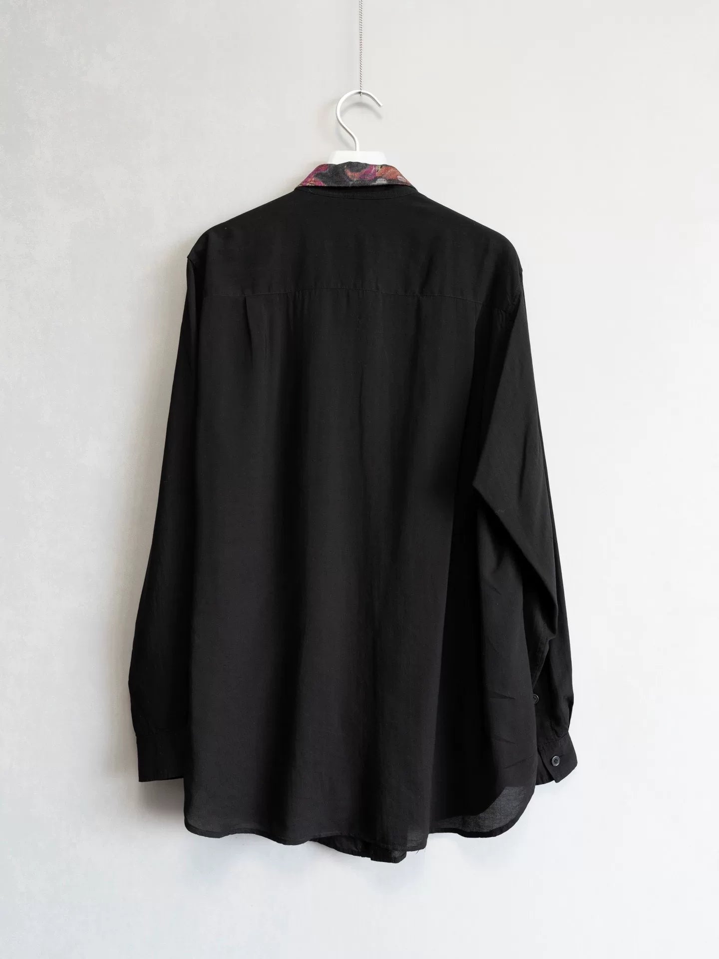 yohji yamamoto velvet pattern panel shirt