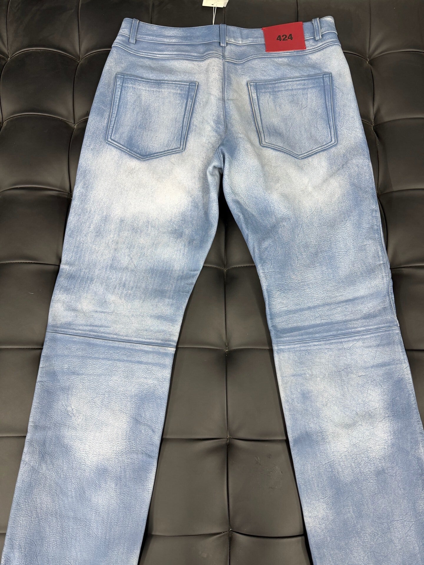 424 Washed Leather Baggy Pants