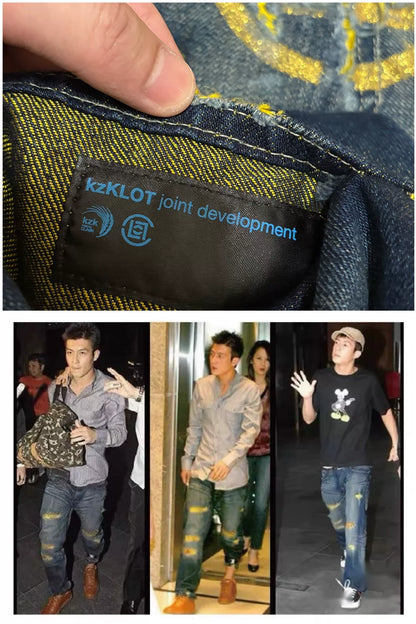 clot levi's kazuki distressed denim pants