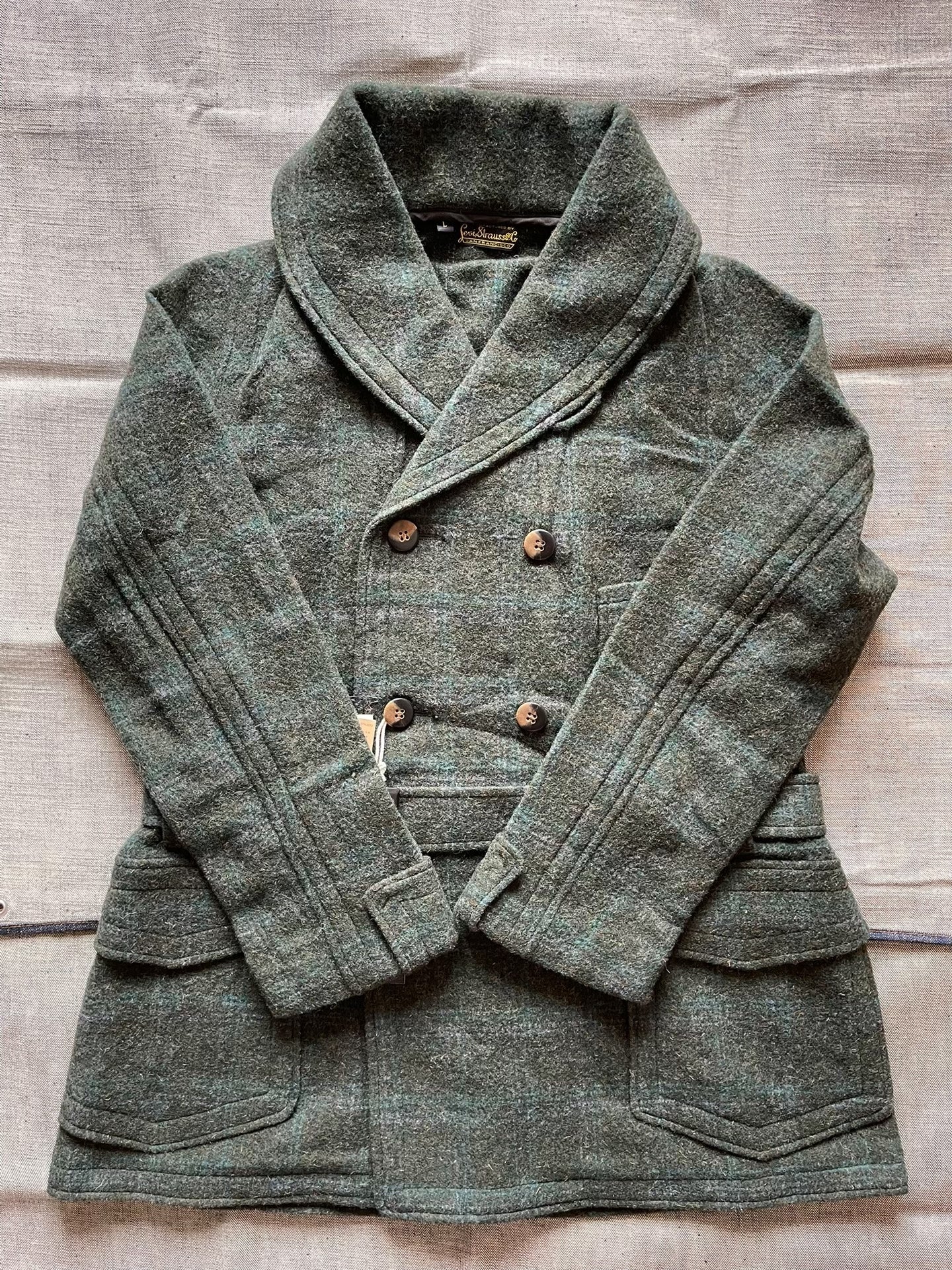 Levi's LVC Shawl Collar Wool Plaid Coat