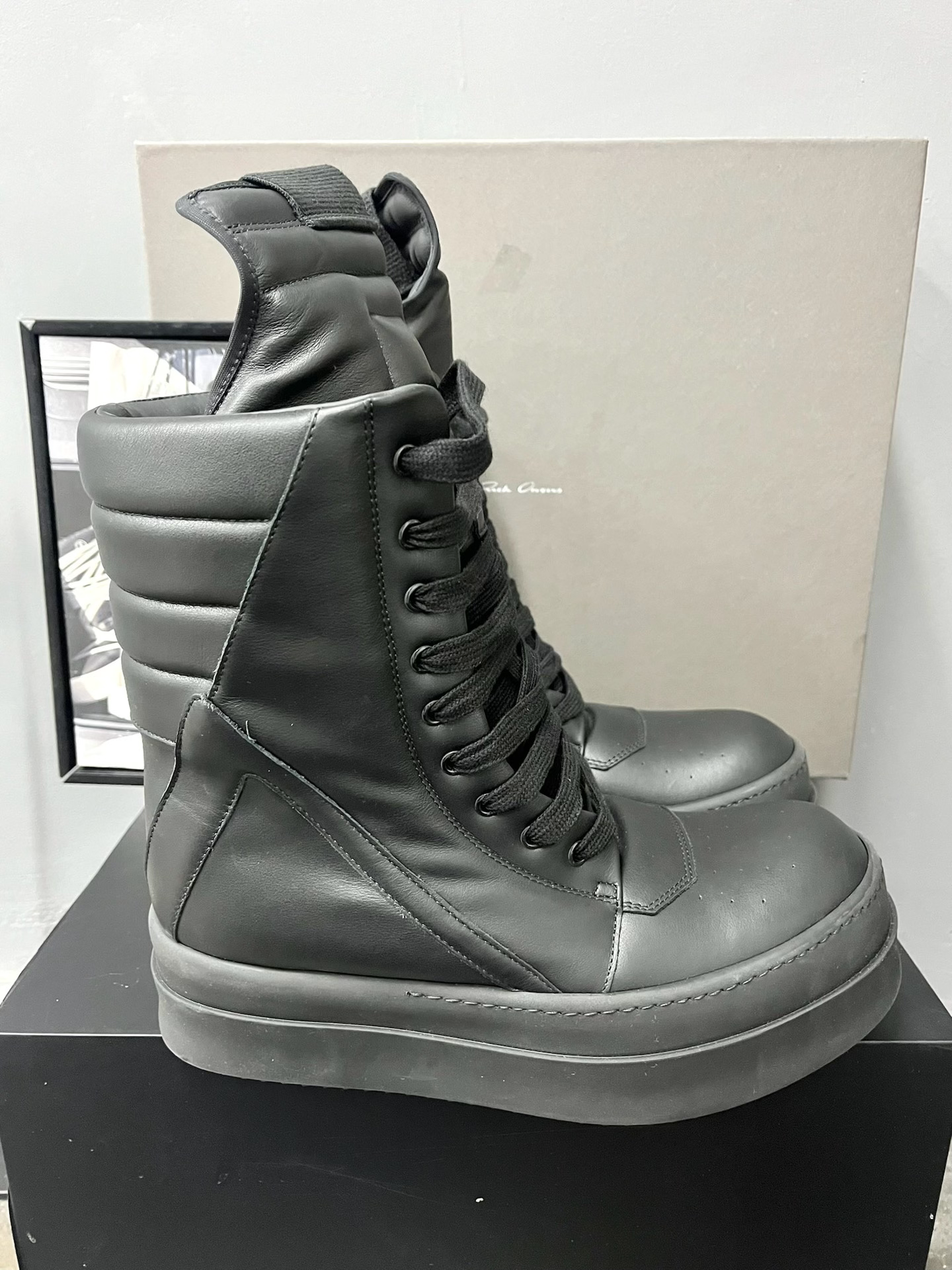 Rick Owens Mega High-Top Platform Sneakers