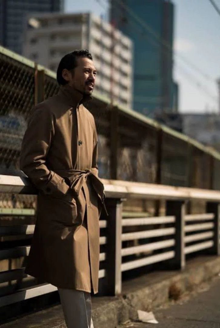 stylish beige long coat for men