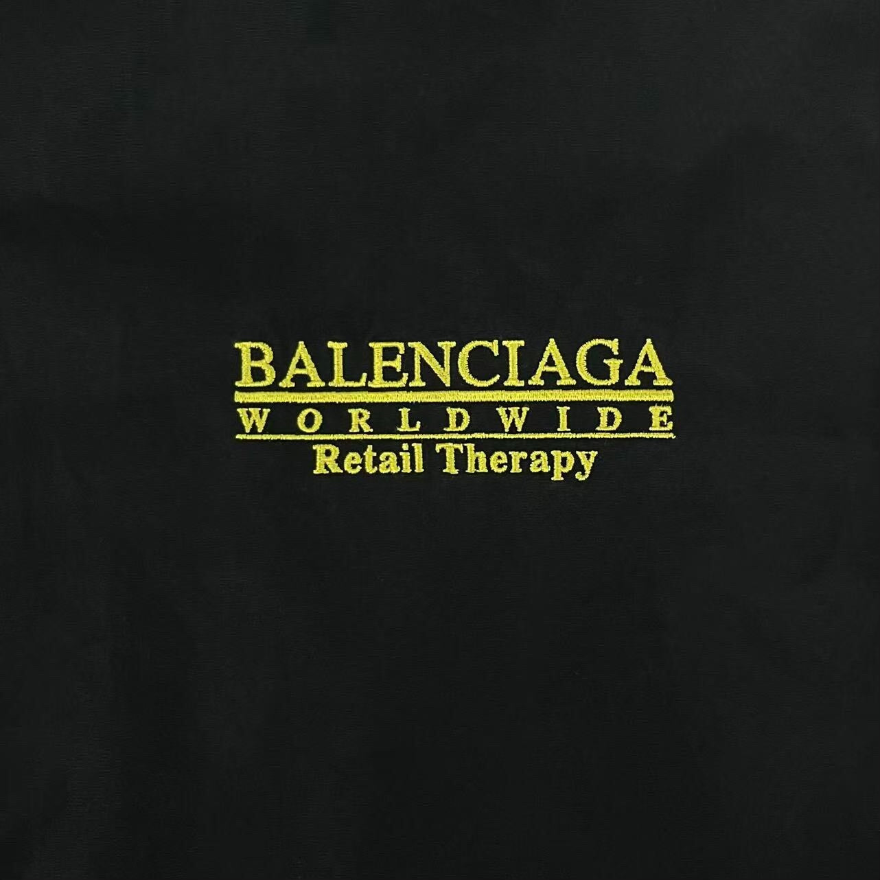 Balenciaga Black and Yellow Logo Shirt Jacket