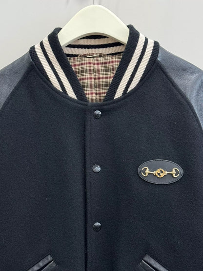 gucci wool leather bomber jacket size 50