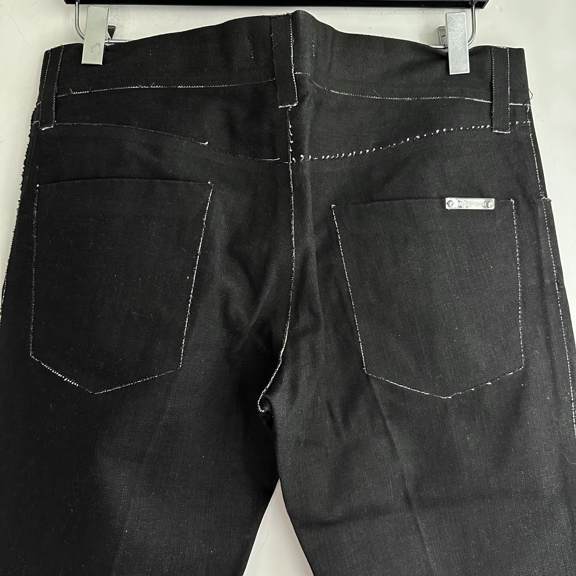 dolce gabbana dg brushed wax denim pants