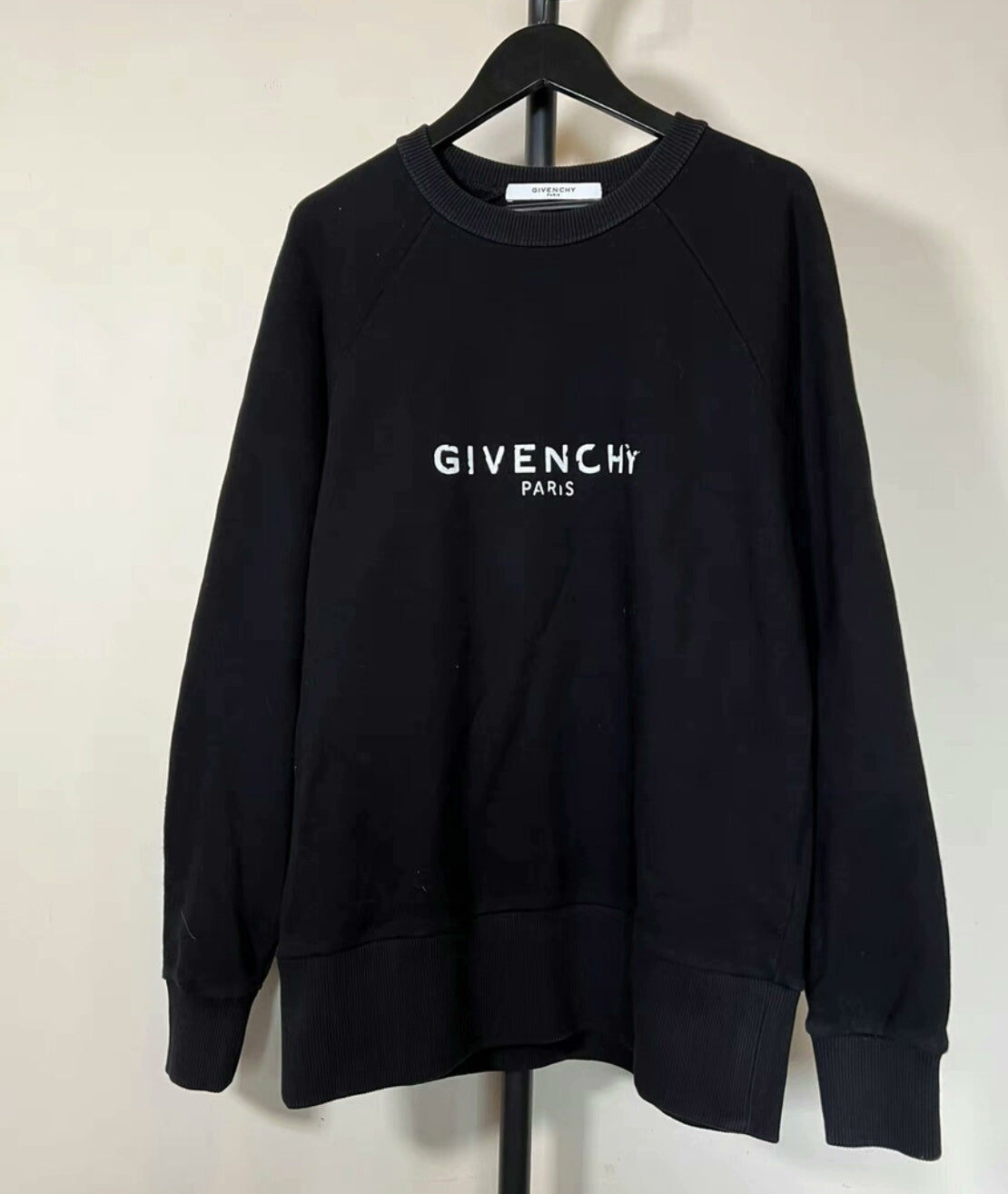 Givenchy Black Distressed Logo Sweatshirt