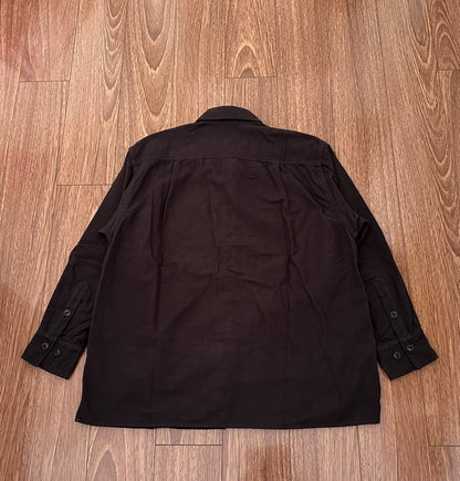 yokosakamoto oversized flannel shirt in black