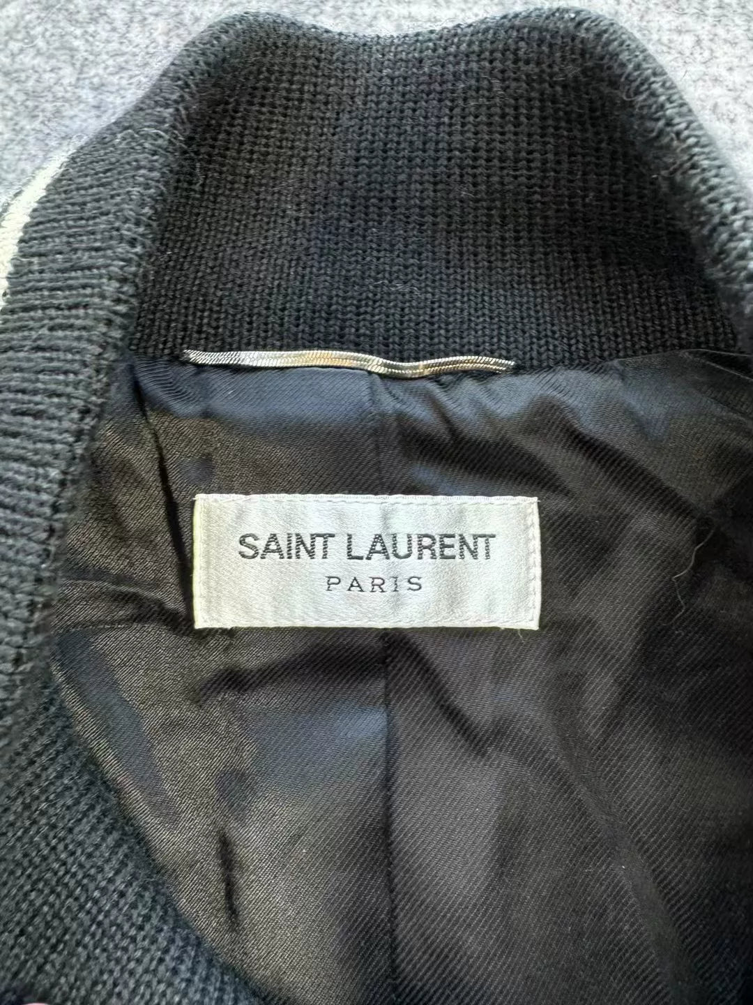 Saint Laurent Black White Varsity Jacket