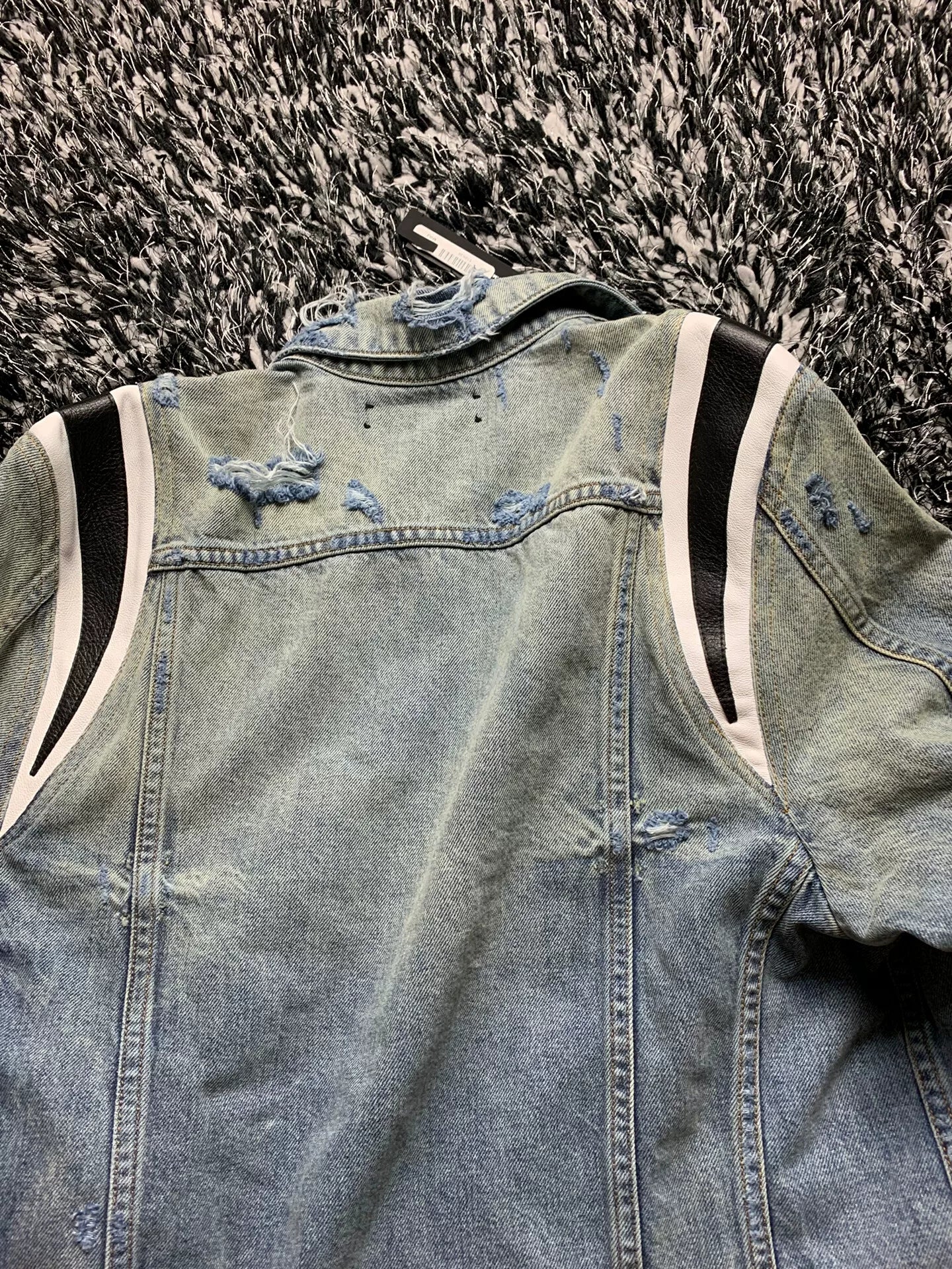 amiri拼皮牛仔夹克 denim jacket
