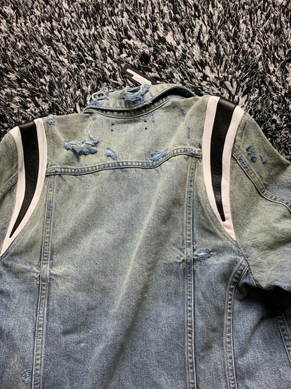amiri拼皮牛仔夹克 denim jacket