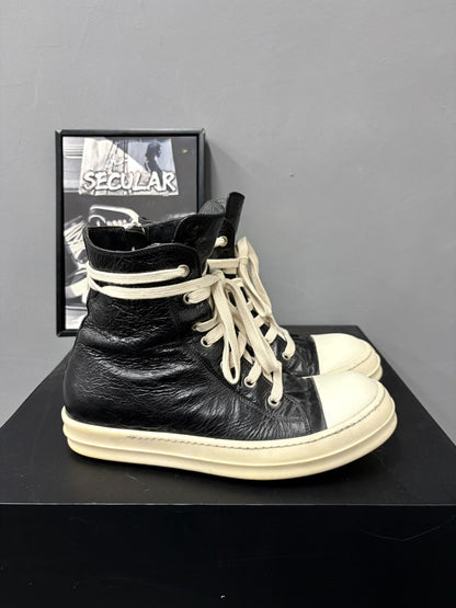 Rick Owens 17SS Limited Crinkled Leather High-Top