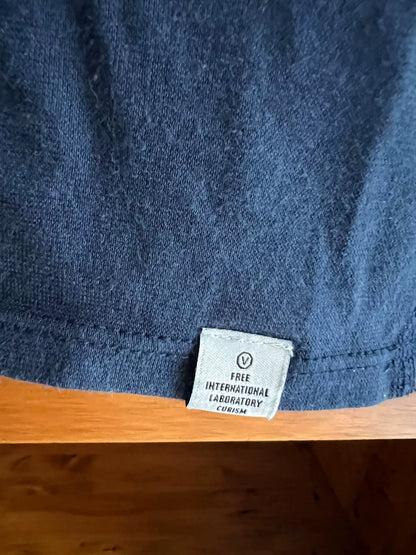 visvim Blue Dyed V-Neck Short Sleeve Tee