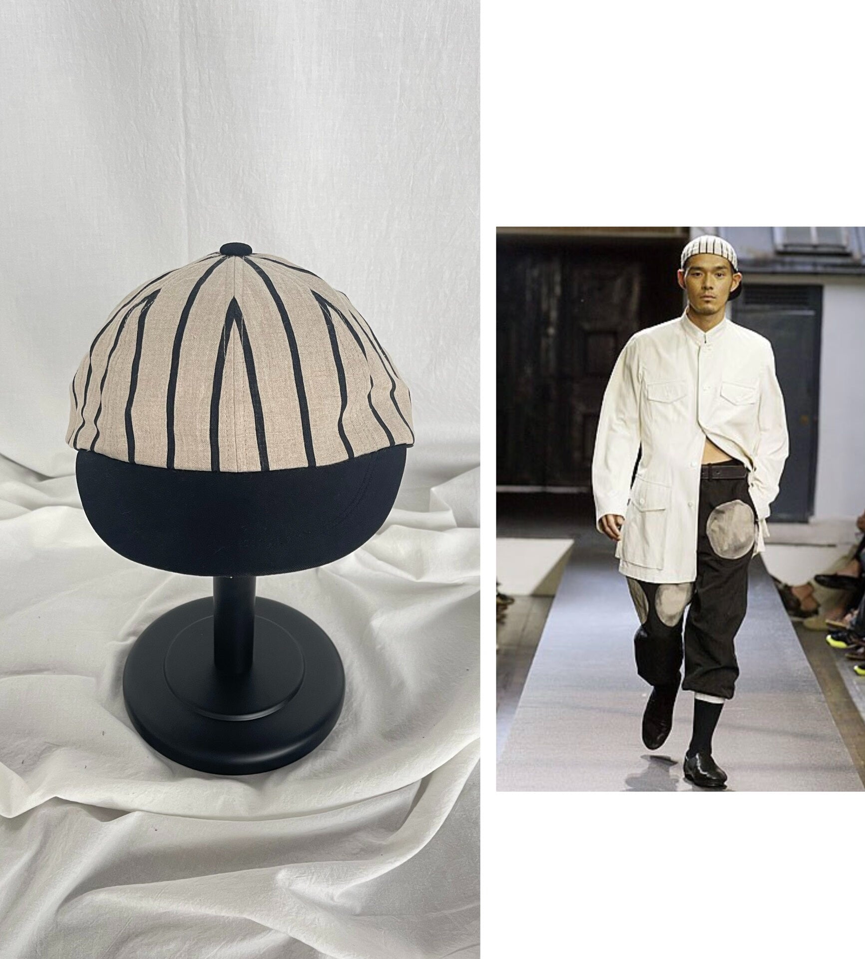 Yohji Yamamoto Striped Baseball Cap