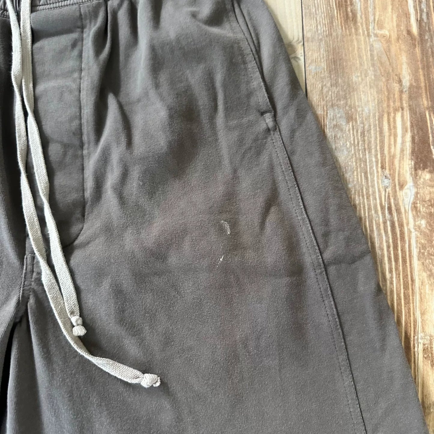 Rick Owens Gray Drop-Crotch Shorts