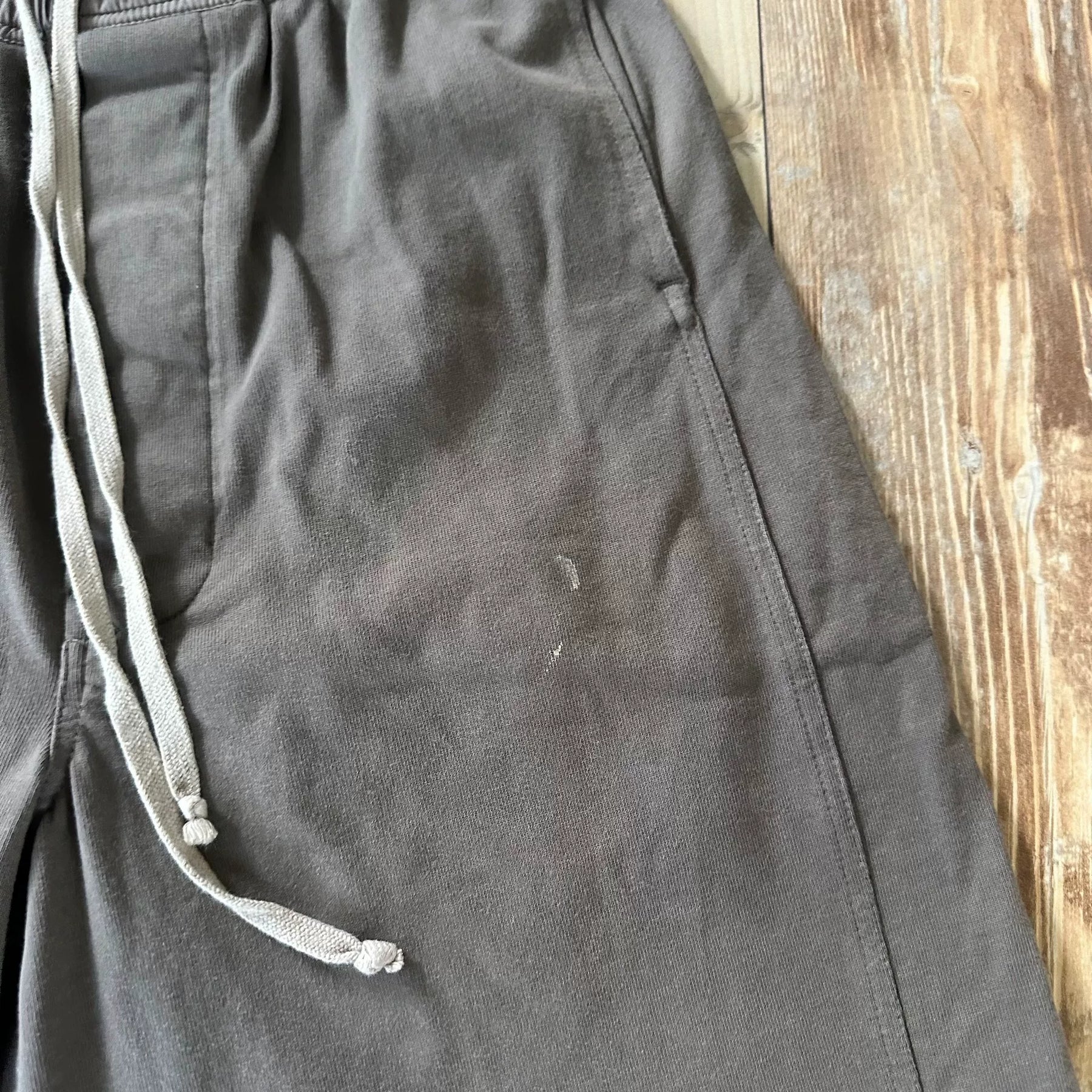 Rick Owens Gray Drop-Crotch Shorts