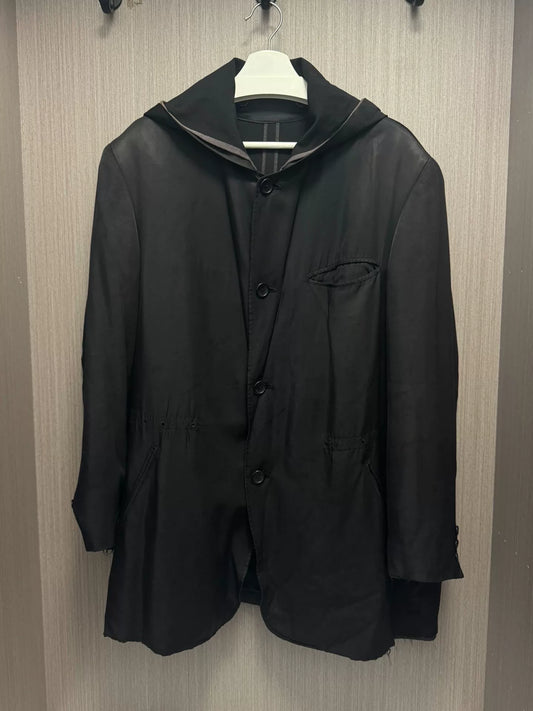 Yohji Yamamoto Silk Hooded Coat