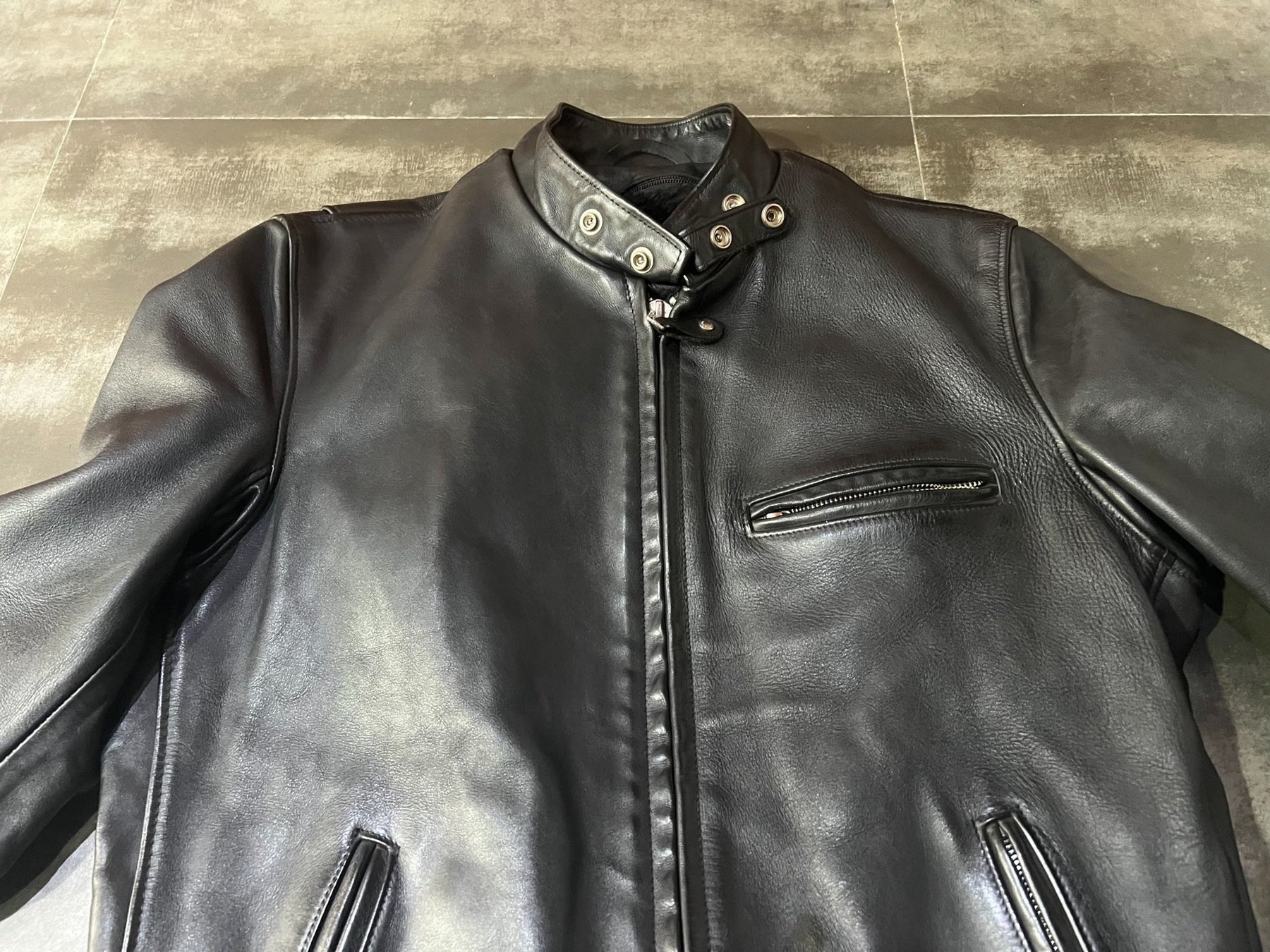 Schott NYC Classic Stand Collar Leather Jacket #641