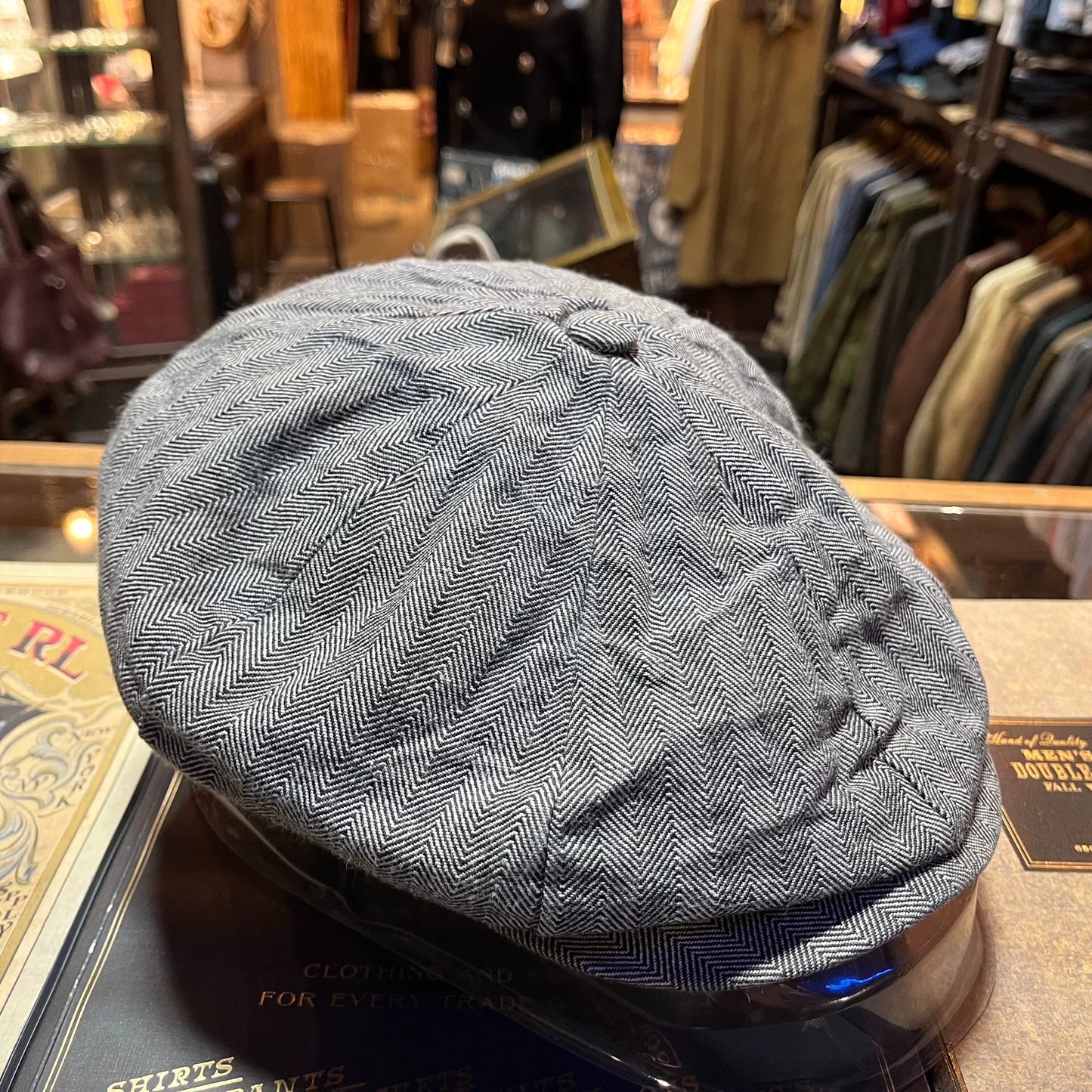 RRL Herringbone Newsboy Cap
