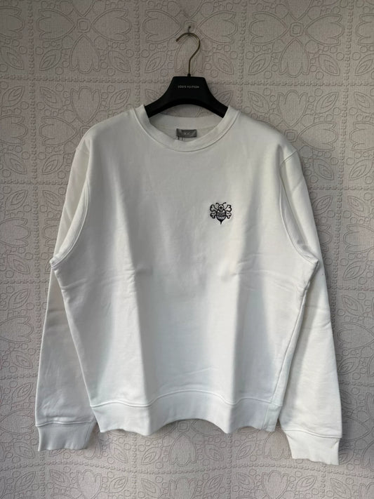 dior x stussy embroidered skull bee sweatshirt