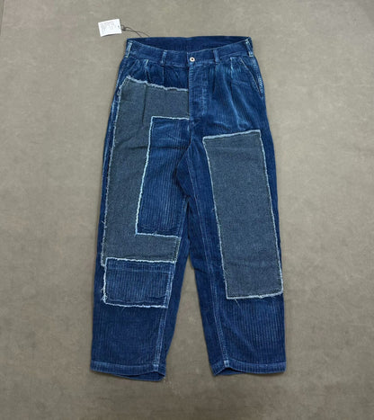 madness kendogi corduroy pants blue dyed