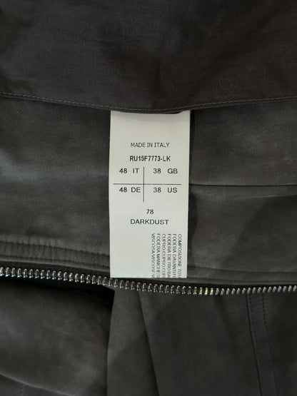 Rick Owens Suede Stand Collar Leather Jacket 48