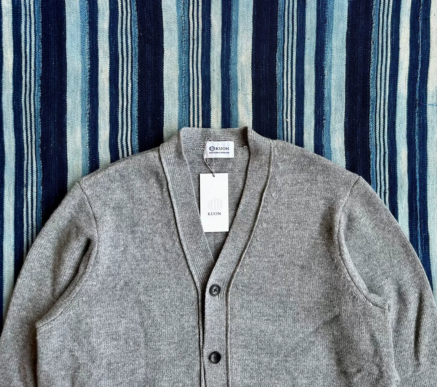 kuon zig-zag dyed cardigan wool blend