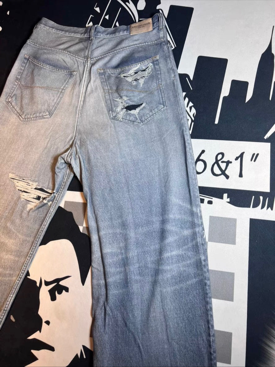 Balenciaga 21FW Distressed Casual Jeans