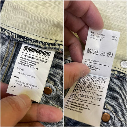 distressed vintage wash denim pants